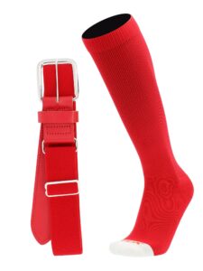 madsportsstuff pro line baseball socks and belt combo (scarlet, small)