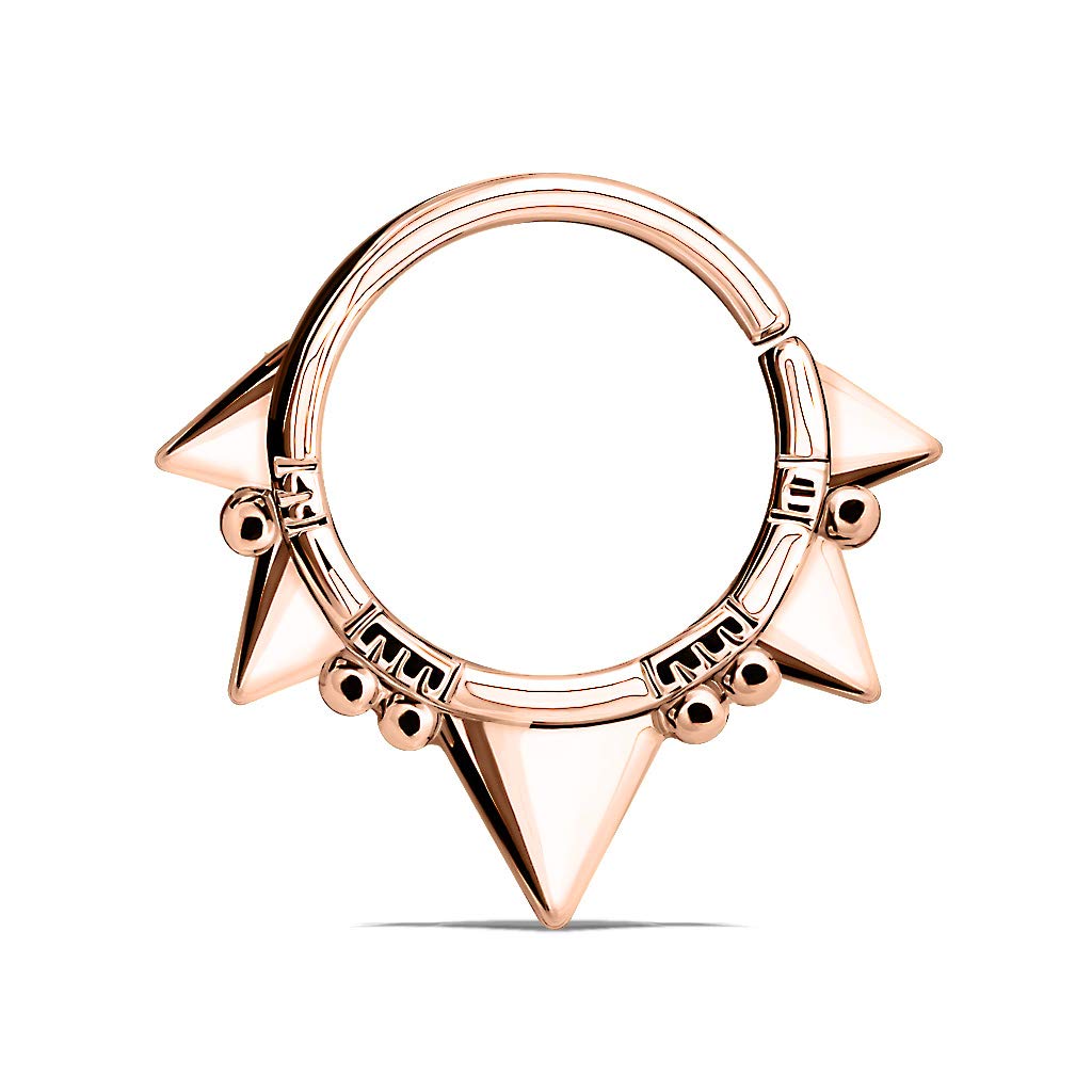 WILDKLASS Triangles and Beads Bendable Nose Septum and Ear Cartilage Hoops (Rose Gold)