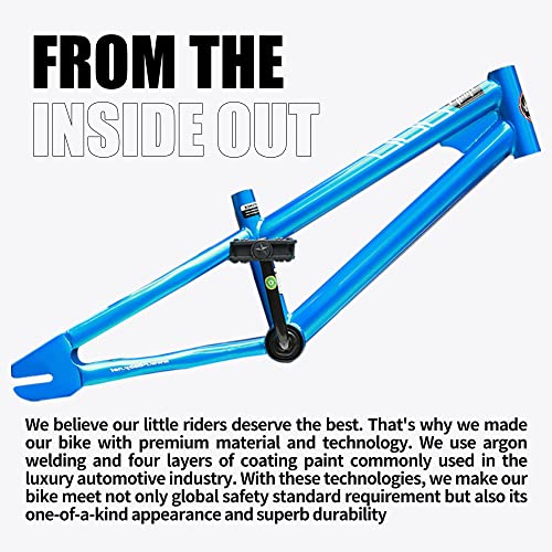 RoyalBaby Boys Girls Kids Bike 14 Inch BMX Freestyle 2 Hand Brakes Bicycles with Training Wheels Child Bicycle Blue