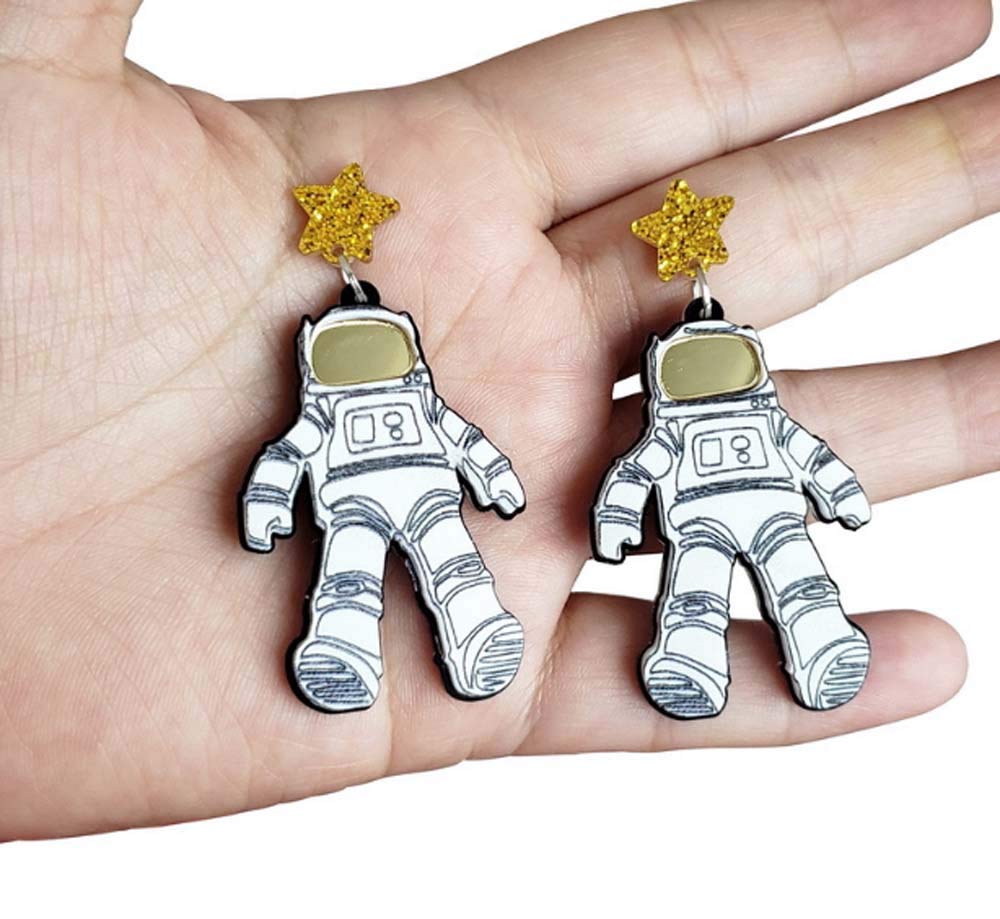 CutieJewelry Womens Teens Teenagers Astronaut Astro Cartoon Novelty Science Space Star Space Dangle Earrings (Astronaut)