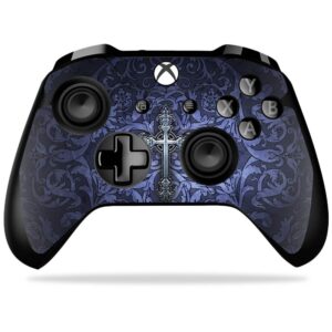 mightyskins skin compatible with microsoft xbox one x controller - gothic cross | protective, durable, and unique vinyl decal wrap cover | easy to apply, remove, and change styles | made in the usa