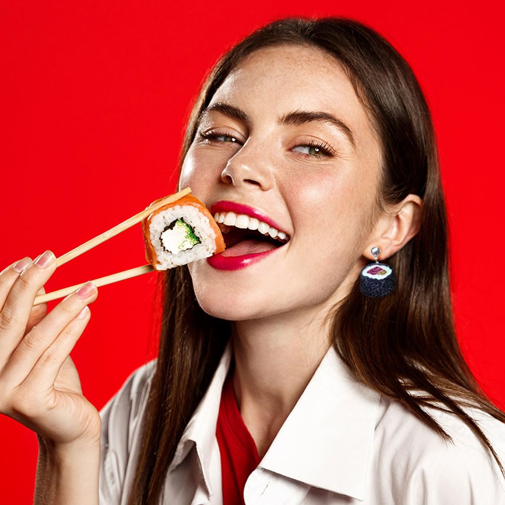 CutieJewelry Womens Sushi Japanese Cute Novelty Unique Statement Dangle Earrings (Sushi)