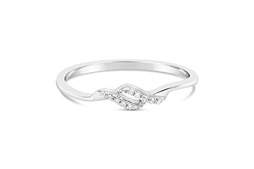 White gold cute diamond ring_O