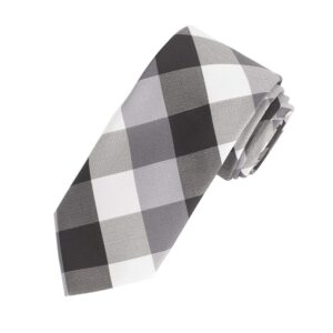 amazon essentials men's plaid necktie, black, one size