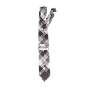 Amazon Essentials Men's Plaid Necktie, Black, One Size