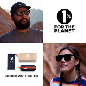 Zeal Optics Boone | Plant-Based Polarized Sunglasses for Men & Women- Matte Smoke/Polarized Horizon Blue Lens