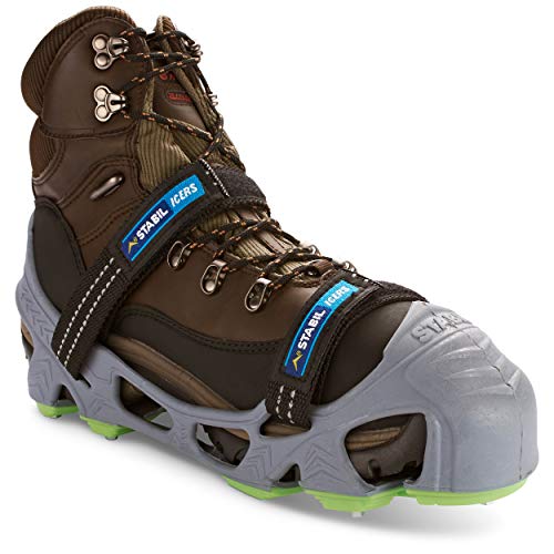 STABILicers Hike XP Traction Cleats for Hiking on Snow and Ice,Grey/Green, Medium (1 Pair)