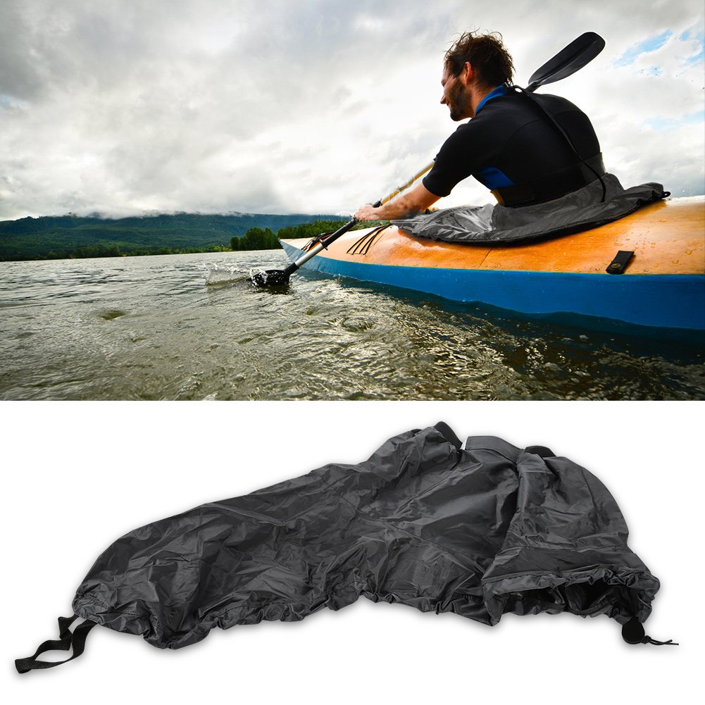 Alomejor Kayak Spray Skirt Adjustable Nylon Boat Canoe Surf Kayak Cockpit Cover for Length 90 95cm Width 50 55(Gray)