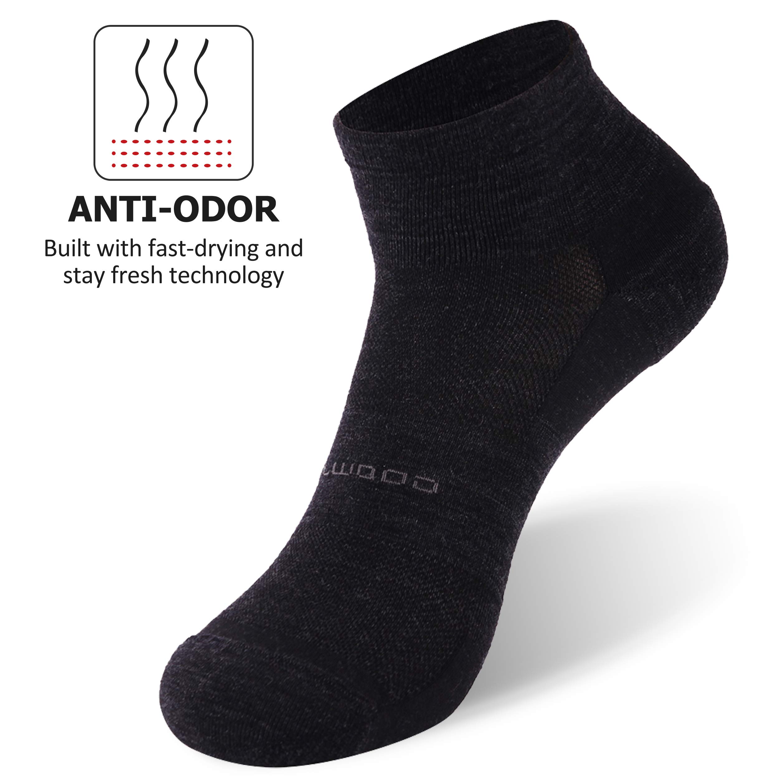 Ankle Athletic Socks, ZEALWOOD Merino Wool No Show Running Socks for Men Women Mens Ankle Wool Socks For Women Hiking Socks Men Moisture Wicking Summer Low Cut Wool Socks Tennis Golf Cycling Socks