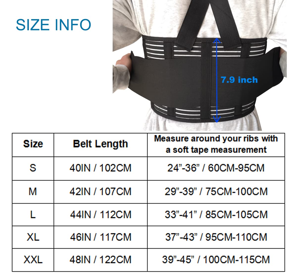 Solmyr Rib and Chest Support Brace, Broken Rib Brace, Breathable Rib Belt for Sore or Bruised Ribs Support, Sternum Injuries, Dislocated Ribs Protection, Pulled Muscle Pain (S)