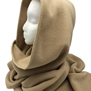 Hooded Scarf, plush fleece. 10 colors to choose from! Super warm hood with generous fabric allowance to wrap around the neck for warmth.