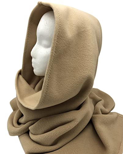 Hooded Scarf, plush fleece. 10 colors to choose from! Super warm hood with generous fabric allowance to wrap around the neck for warmth.