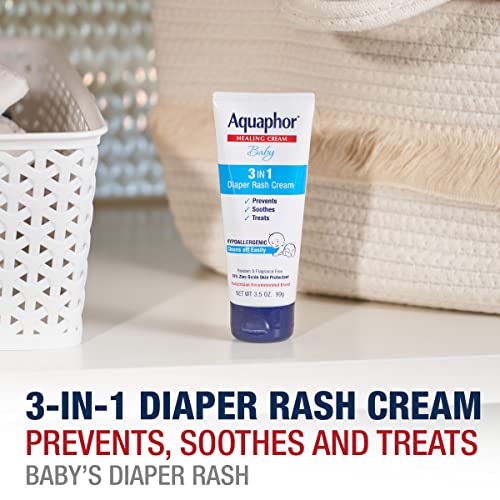 Aquaphor Baby Skin Care Gift Set with Aquaphor Baby Wash and Shampoo, Aquaphor Baby Healing Ointment, Aquaphor Diaper Rash Cream, and WaterWipes, 4 Pieces