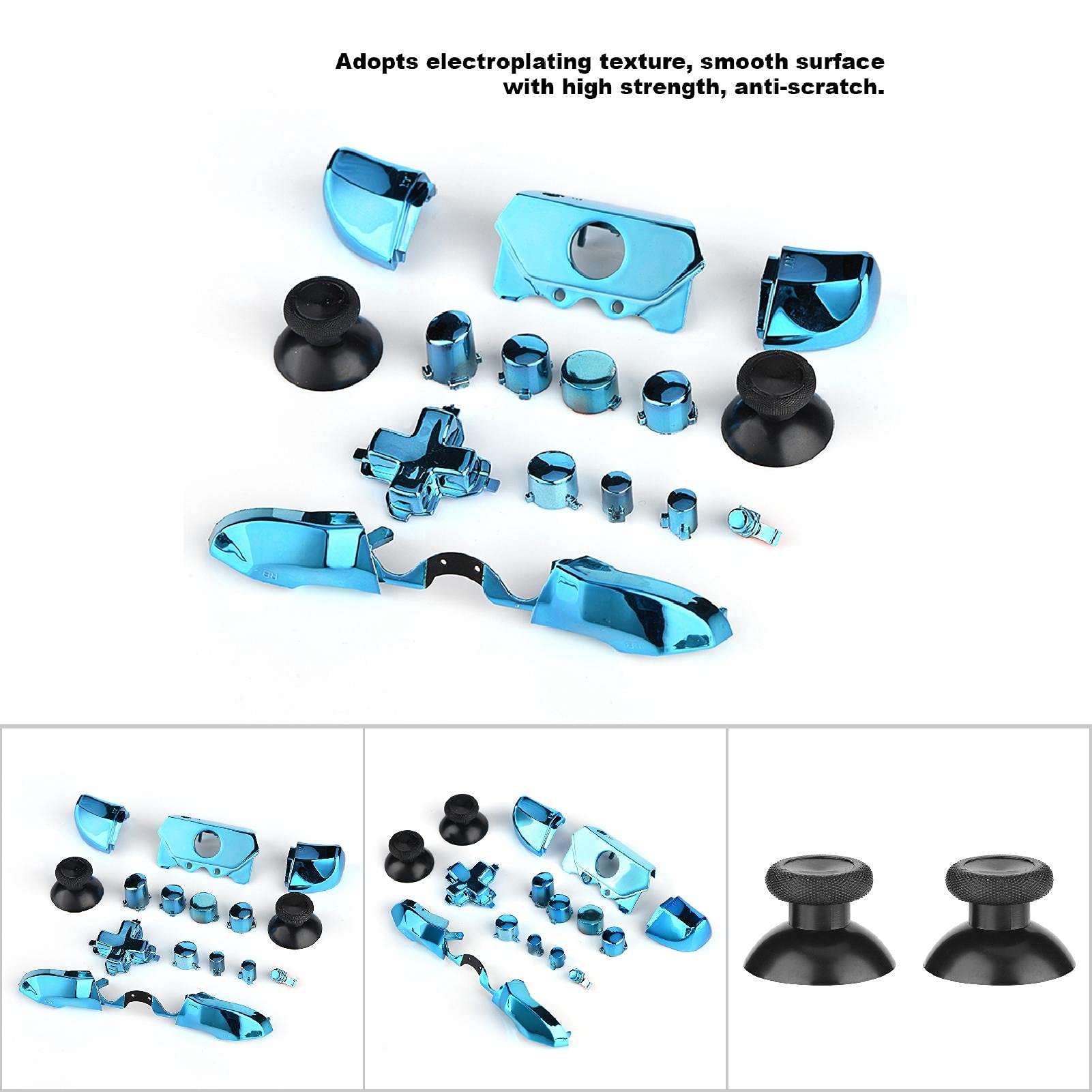 Full Sets for Box One, Mod Replace Part Accessory for Microsoft One Controller 3.5mm Jack (Blue)