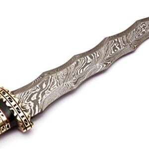 Skokie Knives Custom Hand Made Damascus Steel Hunting Dagger Knife Handle Bull Horn