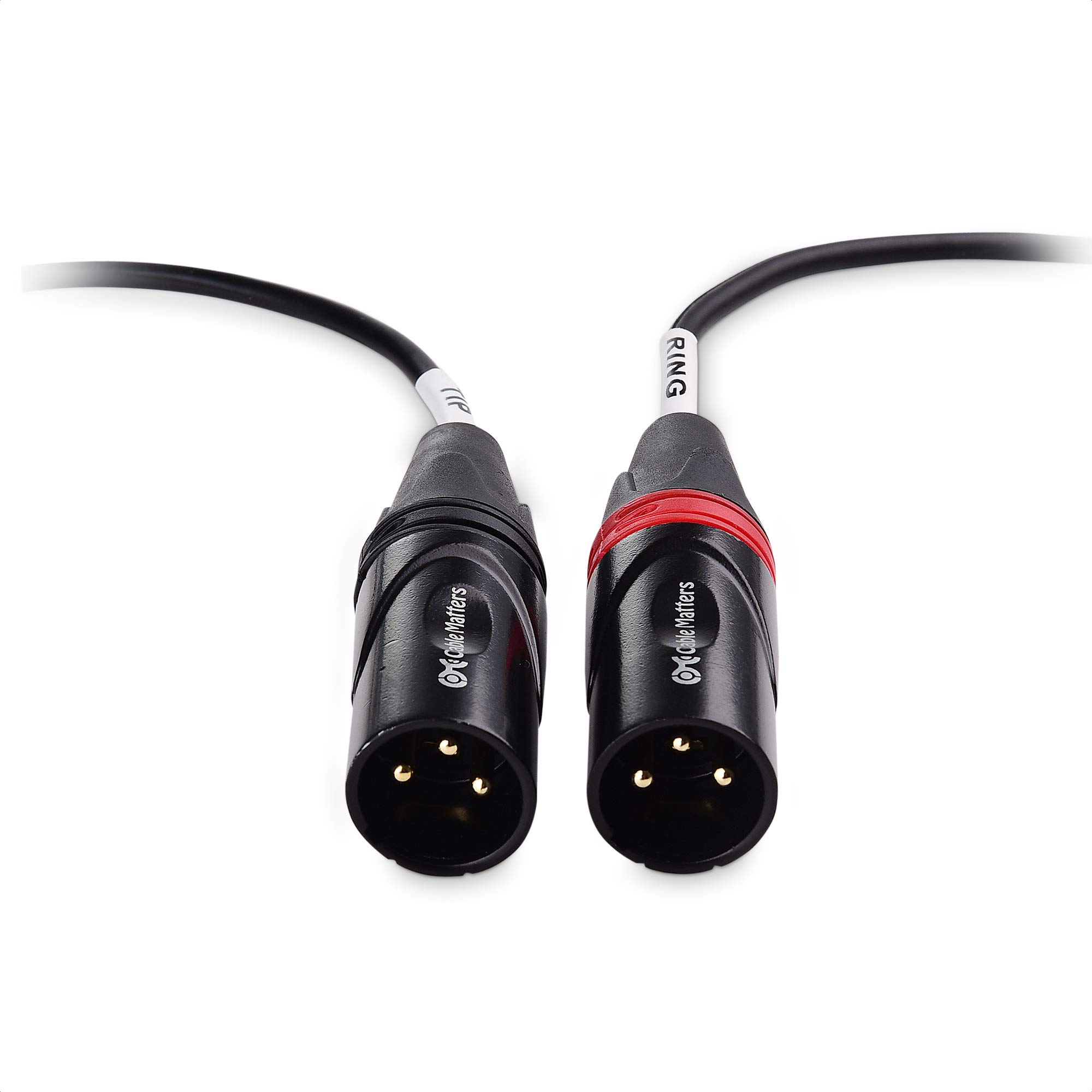 Cable Matters 3.5mm 1/8 Inch TRS to 2 XLR Cable 10 ft, Male to Male Aux to Dual XLR Breakout Cable