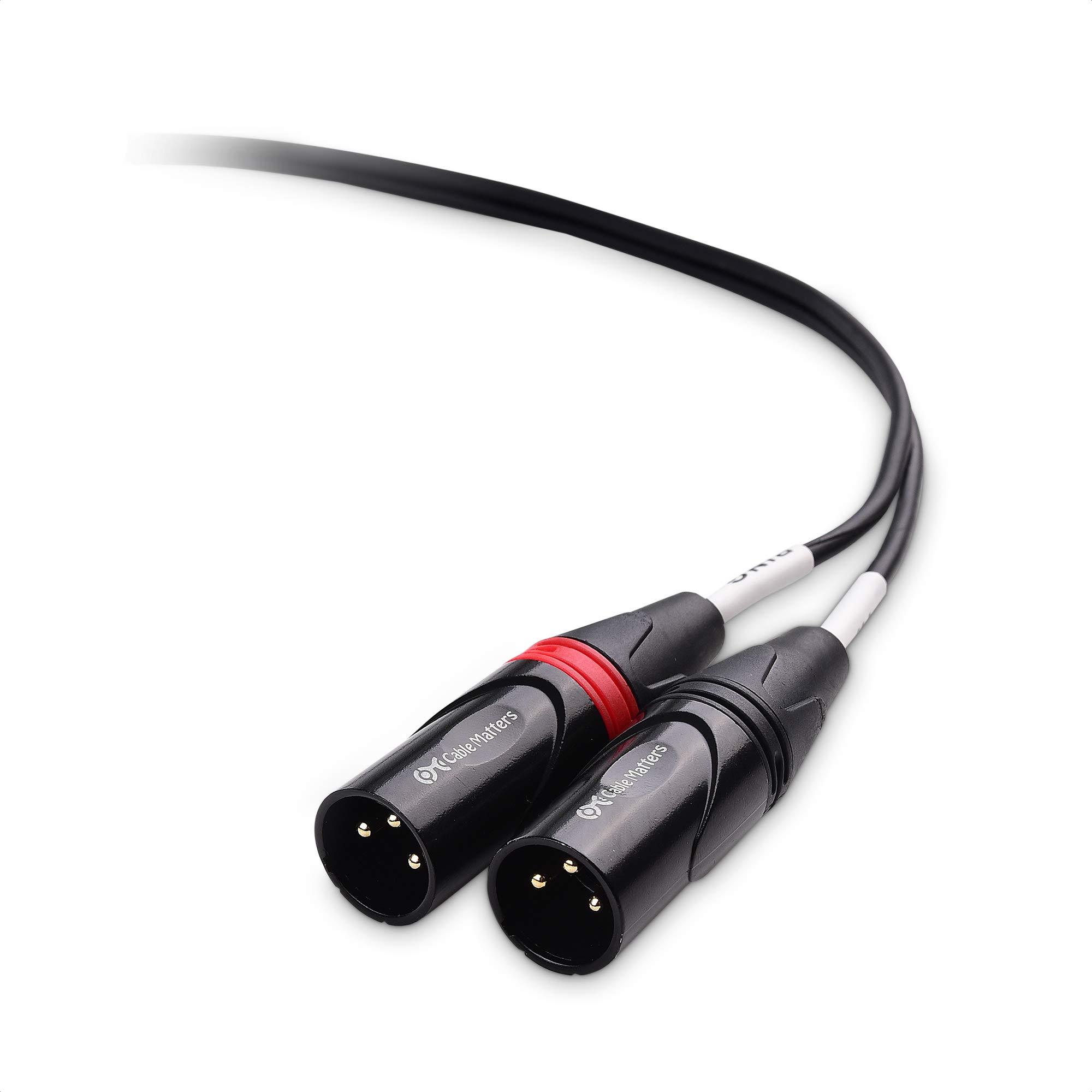 Cable Matters 3.5mm 1/8 Inch TRS to 2 XLR Cable 10 ft, Male to Male Aux to Dual XLR Breakout Cable