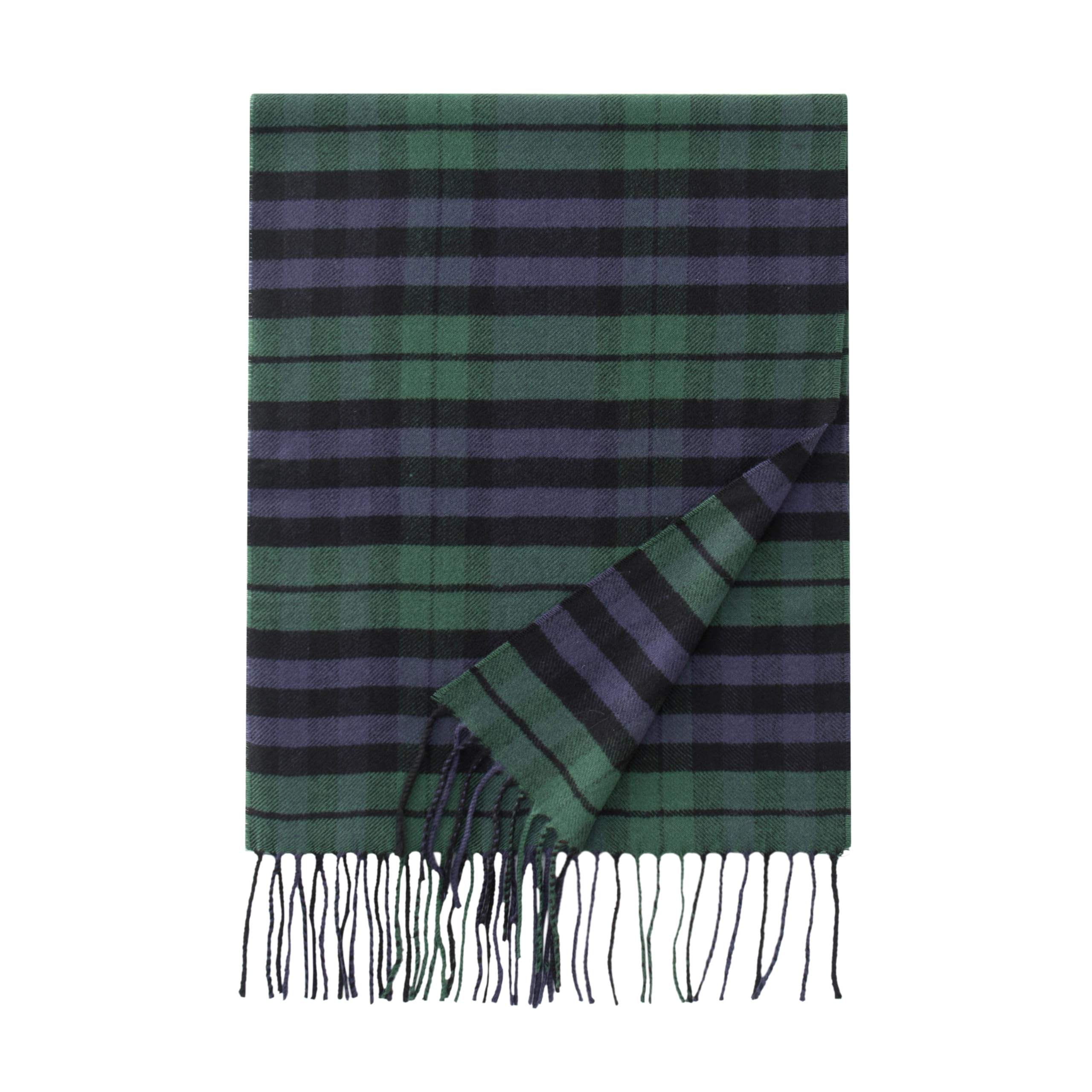 CALVIN & OLIVIA Cashmere Feel Scarf Soft Winter Soft Tartan Plaid Fashion Scottish Check Multi-Color Gift for Men Women Amazon Forest Green