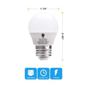 8 Pack BlueX 3W G14 LED Light Bulb 5000K Daylight - 25W Equivalent - E26 Base 120V - Small Night Light Bulbs for Bedroom, Ceiling Fan, Table Lamp, Kitchen, Pendant Fixtures, Dinning Room