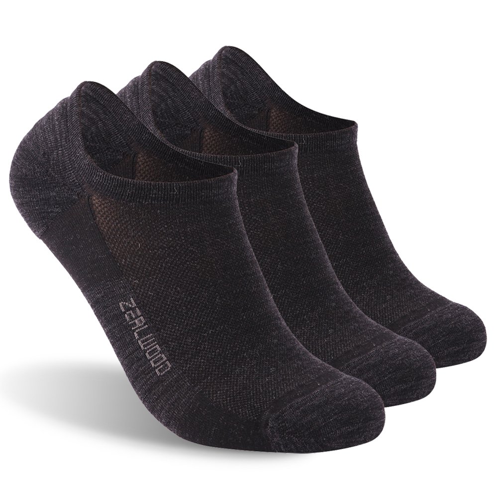 No Show Athletic Socks, ZEALWOOD Unisex Merino Wool Ultra-Light Running Tennis Golf Socks,1/3 Pairs