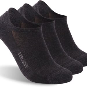 No Show Athletic Socks, ZEALWOOD Unisex Merino Wool Ultra-Light Running Tennis Golf Socks,1/3 Pairs