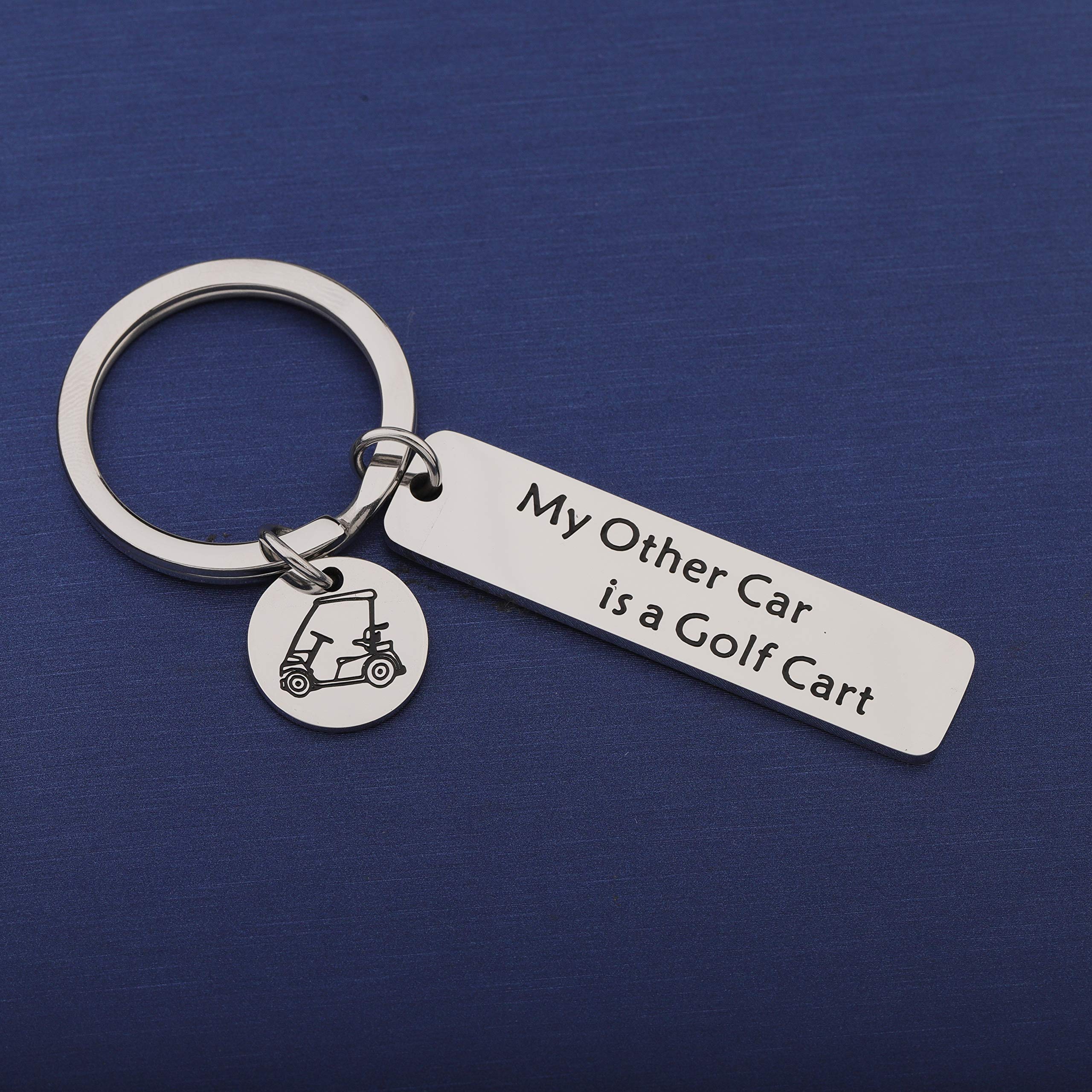 TGBJE Golf Lover Gift My Other Car Is A Golf Cart Keychain Gift For Golfers Golf Cart Keychain (Golf Cart)