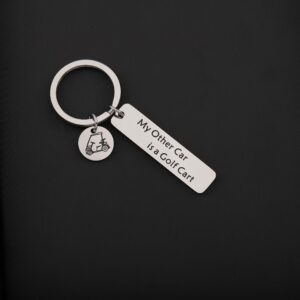 TGBJE Golf Lover Gift My Other Car Is A Golf Cart Keychain Gift For Golfers Golf Cart Keychain (Golf Cart)