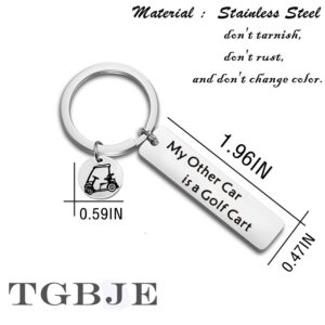 TGBJE Golf Lover Gift My Other Car Is A Golf Cart Keychain Gift For Golfers Golf Cart Keychain (Golf Cart)