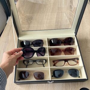 Evelots Eyeglass and Sunglasses Storage Organizer for Multiple Glasses, Closet Display Tray for Eyewear, Watches, and Jewelry - No-Scratch Storage Holder for Nightstand or Dresser