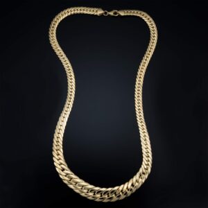 Kooljewelry 14k Yellow Gold Graduated Cuban Link Necklace (17.5 inch)