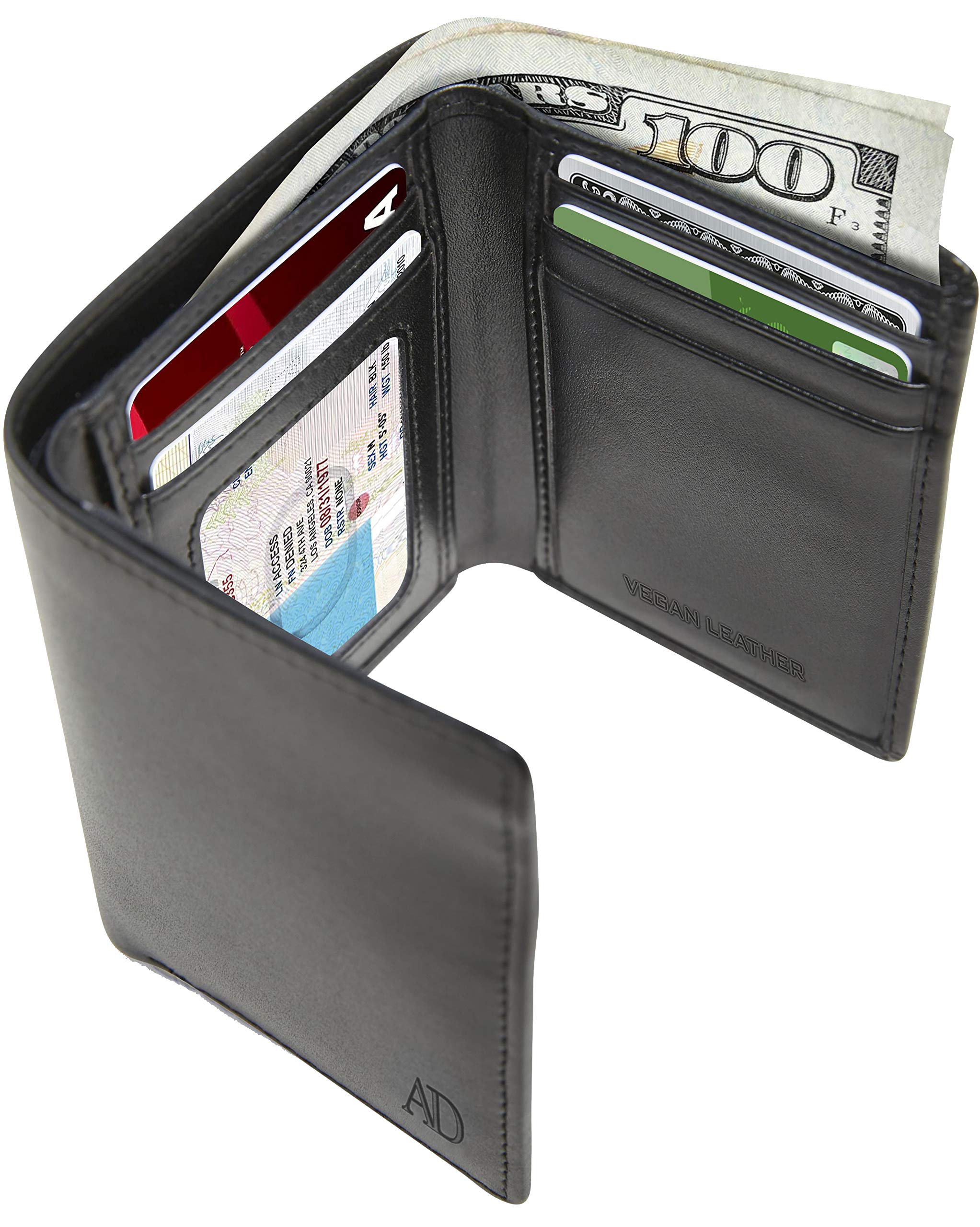 Access Denied Vegan Leather Trifold Wallets For Men - Cruelty Free Non Leather Mens Wallet With ID Window Holiday Gifts For Men