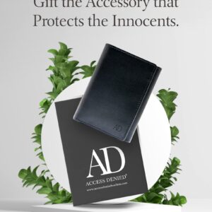 Access Denied Vegan Leather Trifold Wallets For Men - Cruelty Free Non Leather Mens Wallet With ID Window Holiday Gifts For Men