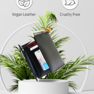 Access Denied Vegan Leather Trifold Wallets For Men - Cruelty Free Non Leather Mens Wallet With ID Window Holiday Gifts For Men