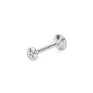 Painful Pleasures 20g Internally Threaded Labret Post with Crystal Jewel Top - Price per 1-6mm ~ 1/4"