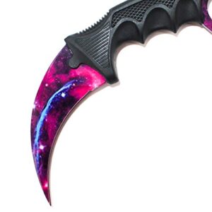 WeTop Karambit Knife, CS-GO for Hunting Camping Fishing and Field Survival, Stainless Steel Fixed Blade Tactical Knife with Sheath and Cord (Purple Star).