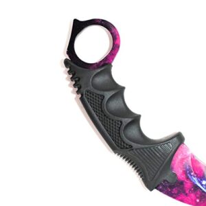 WeTop Karambit Knife, CS-GO for Hunting Camping Fishing and Field Survival, Stainless Steel Fixed Blade Tactical Knife with Sheath and Cord (Purple Star).