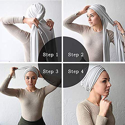 HOMELEX Head Wraps Turbans Stretch Jersey Knit Headwraps Wrap Turban Scarf Tie for Women