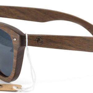 Viable Harvest Wood Sunglasses for Men & Women - Dark Polarized Lenses Block Sun & Glares - Handmade Wooden Craftsmanship & UV400 Lens - 100% UVA & UVB Protection - With Classy Gift Box - Walnut