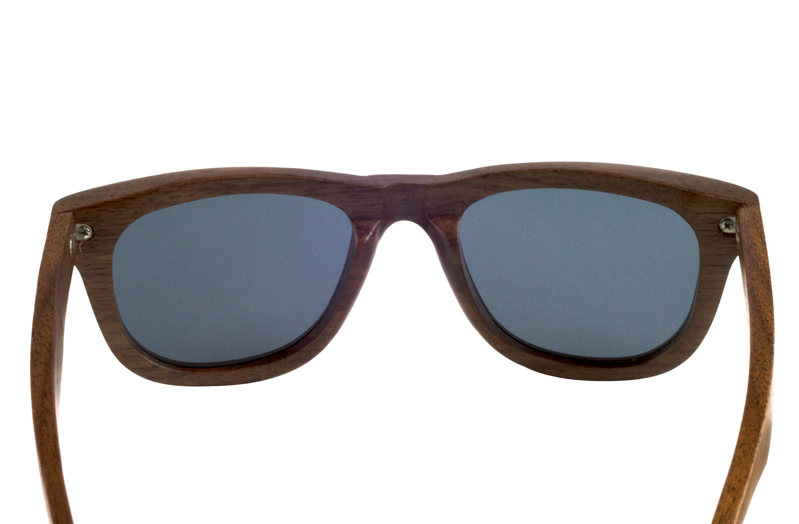 Viable Harvest Wood Sunglasses for Men & Women - Dark Polarized Lenses Block Sun & Glares - Handmade Wooden Craftsmanship & UV400 Lens - 100% UVA & UVB Protection - With Classy Gift Box - Walnut