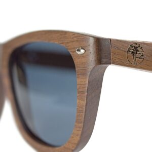 Viable Harvest Wood Sunglasses for Men & Women - Dark Polarized Lenses Block Sun & Glares - Handmade Wooden Craftsmanship & UV400 Lens - 100% UVA & UVB Protection - With Classy Gift Box - Walnut