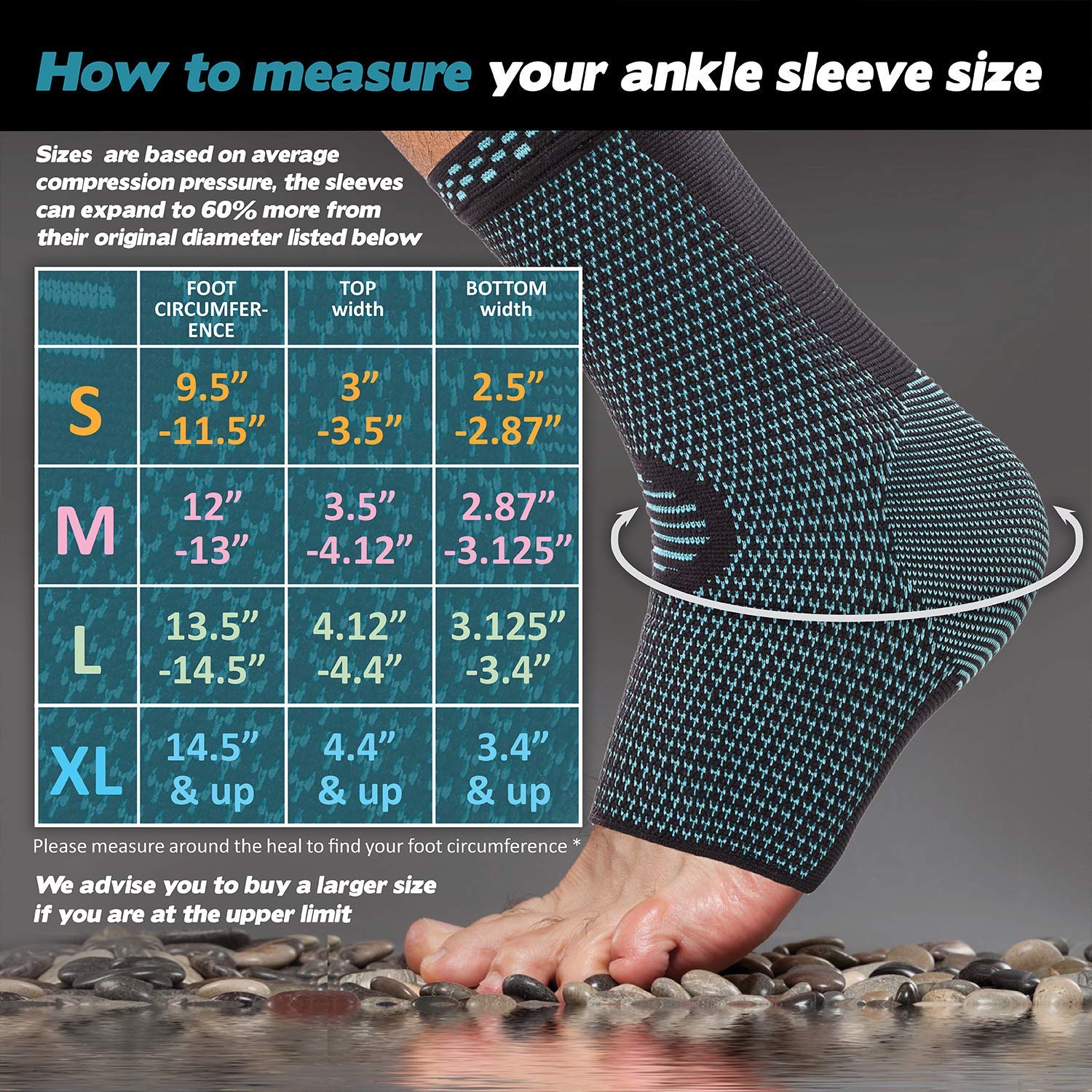 HaveDream Ankle Brace Compression Support Sleeve (2Pairs) for Injury Recovery, Joint Pain and More. Plantar Fasciitis Foot Socks with Arch Support, Eases Swelling, Heel Spurs, Achilles Tendon (S)