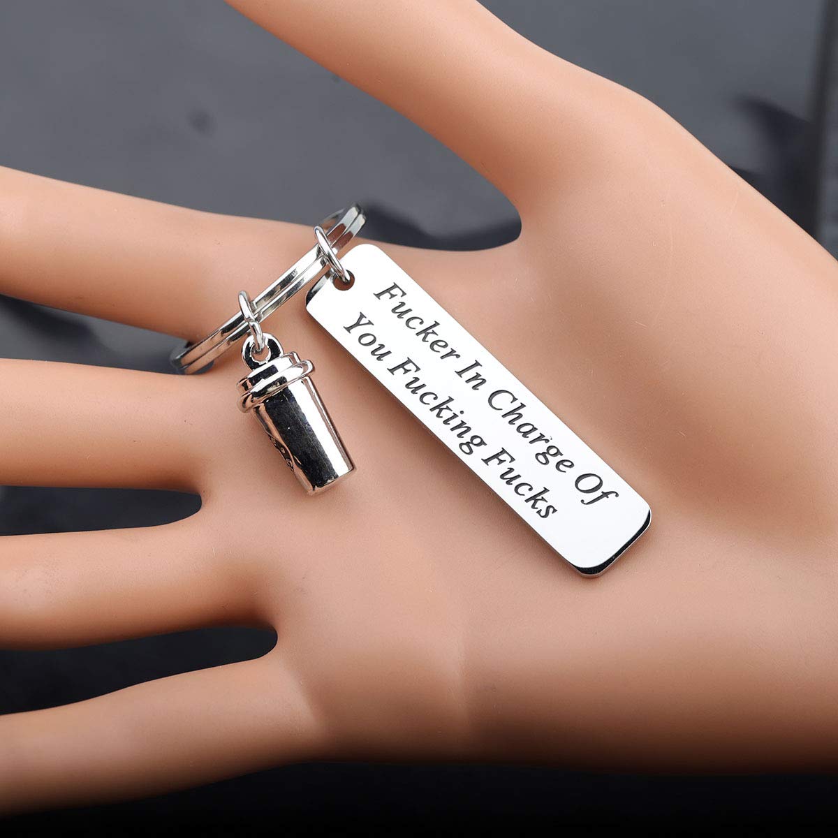 Gzrlyf Boss Keychain Fucker In Charge Of You Fucking Fucks Funny Boss Gifts (Funny Boss Keychain)