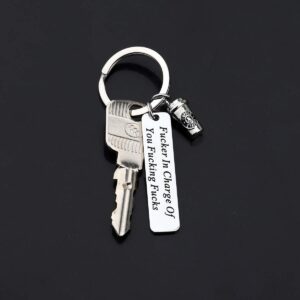 Gzrlyf Boss Keychain Fucker In Charge Of You Fucking Fucks Funny Boss Gifts (Funny Boss Keychain)