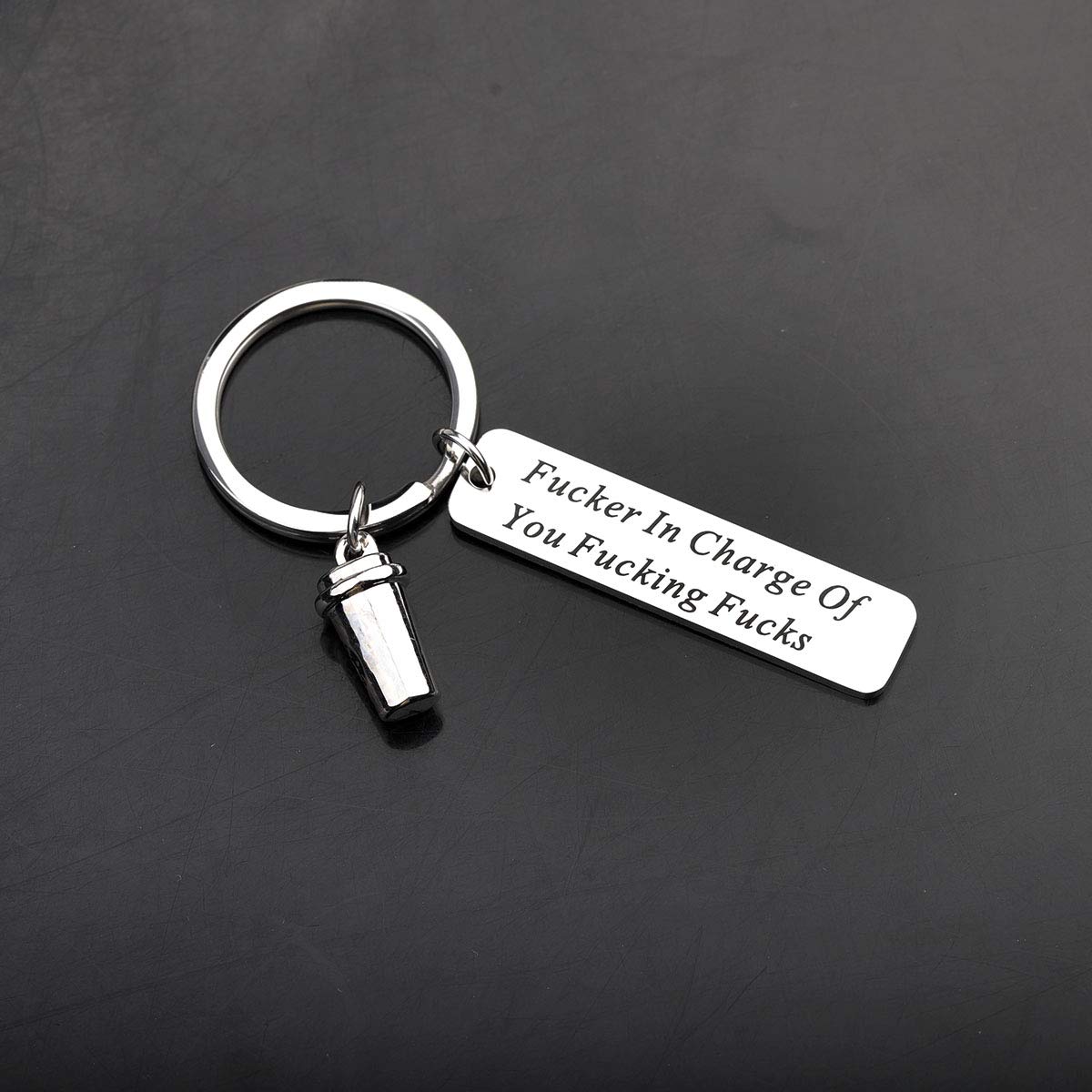 Gzrlyf Boss Keychain Fucker In Charge Of You Fucking Fucks Funny Boss Gifts (Funny Boss Keychain)