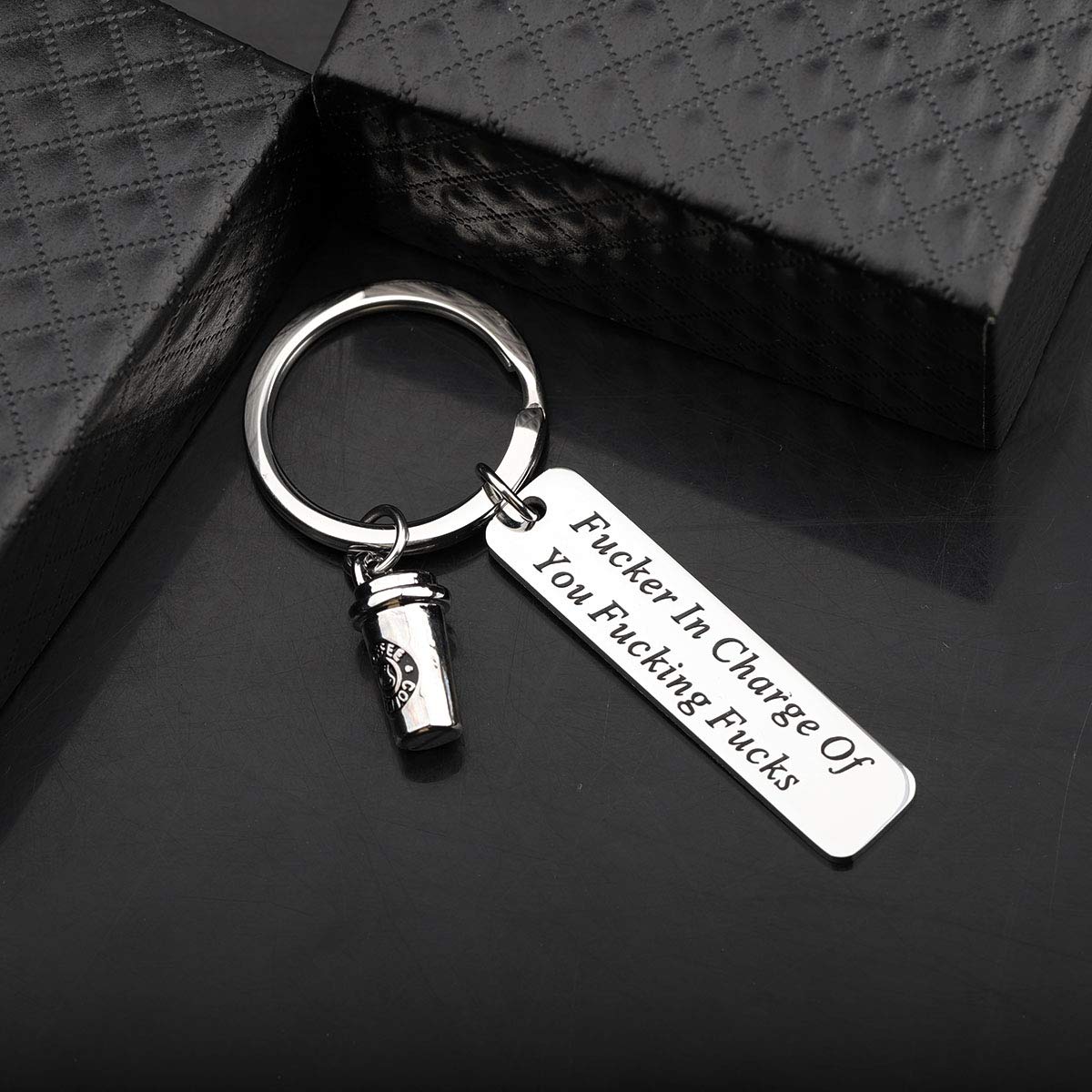 Gzrlyf Boss Keychain Fucker In Charge Of You Fucking Fucks Funny Boss Gifts (Funny Boss Keychain)