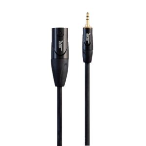 Monoprice XLR Male to 1/8in TRS Male Connector - 6 Feet - Black, Heavy Gauge 24AWG On Tour Cables, Gold Plated Connectors - Stage Right Series