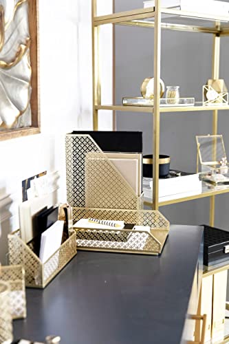 Gold Desk Accessories for Women Office 6 Piece Gold Desk Set Gold Office Organizer - Office Supplies Gold - Office Organization Set - Desk Organizer for Women Gold Desk Sets and Accessories for Women