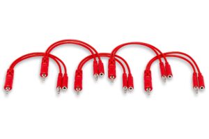 hosa cmm-515y hopscotch patch cables 5-pack, 6 inch (cmm515y)