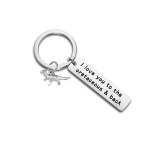 MYOSPARK Dinosaur Keychain I love You To The Cretaceous Back For Couple Dinosaur Lover (Dinosaur Keychain)