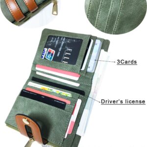 PofeeXIO Womens Wallets Small Rfid Ladies Bifold Wallet With Zipper Coin Pocket,Mini Purse Soft Compact Thin (green)